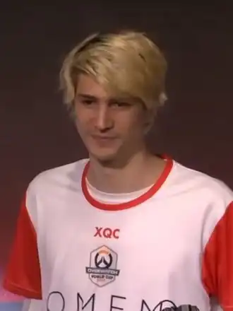 xQc tijdens de Overwatch World Cup van 2018