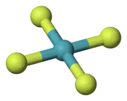 Molecuulmodel van xenontetrafluoride