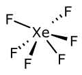 Structuurformule van xenonhexafluoride