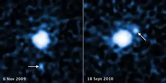 Gonggong met zijn maan Xiangliu in 2009 en 2010