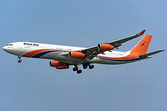 Een Airbus A340-300 van Kam Air