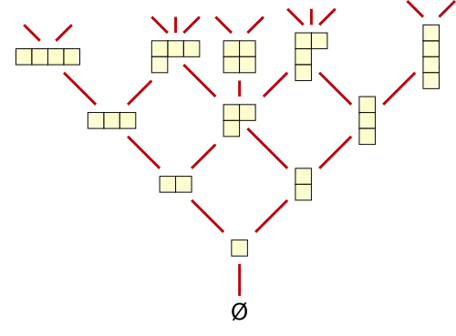 Hasse-diagram van de tralie van Young