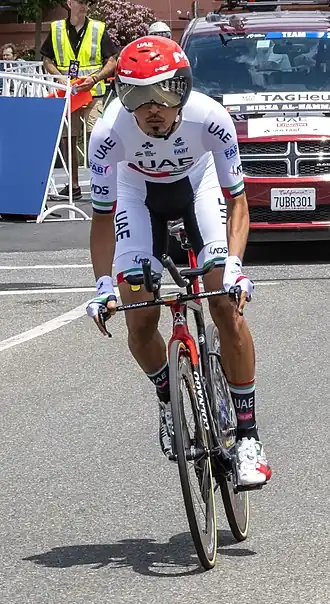 Mirza tijdens de 4e etappe van de Ronde van Californië 2018.