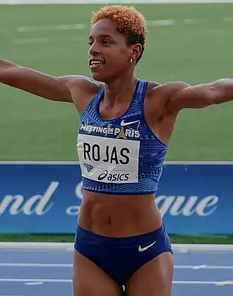 Yulimar Rojas tijdens de Meeting de Paris in 2019.