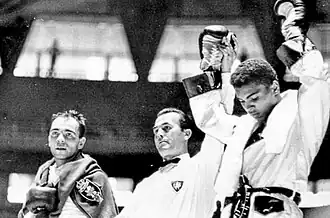 Yvon Becaus (links) en Cassius Clay in Rome 1960