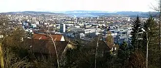 Uitzicht van Käferberg-Waidberg op de binnenstad