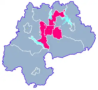 Ligging van de gemeente binnen de powiat