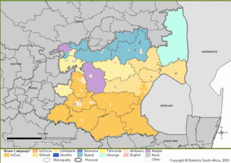 Kaart van Mpumalanga