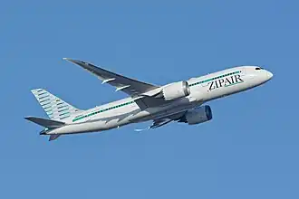 Een Boeing 787-8 van Zipair Tokyo