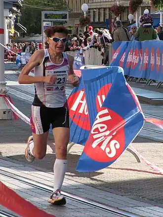 Tijdens de marathon van Zagreb 2011