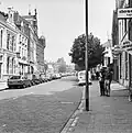 Foto genomen rond de oorspronkelijke plek van de Zandpoort (1979). Op de foto is de verbinding met Brink, de grootste markt van Deventer, goed te zien.