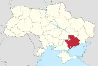Kaart van Oblast Zaporizja