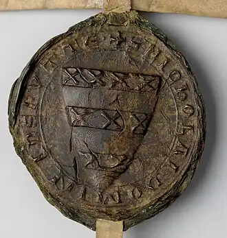 Zegel Nicolaas I van Putten in 1241 heerlijkheid Putten