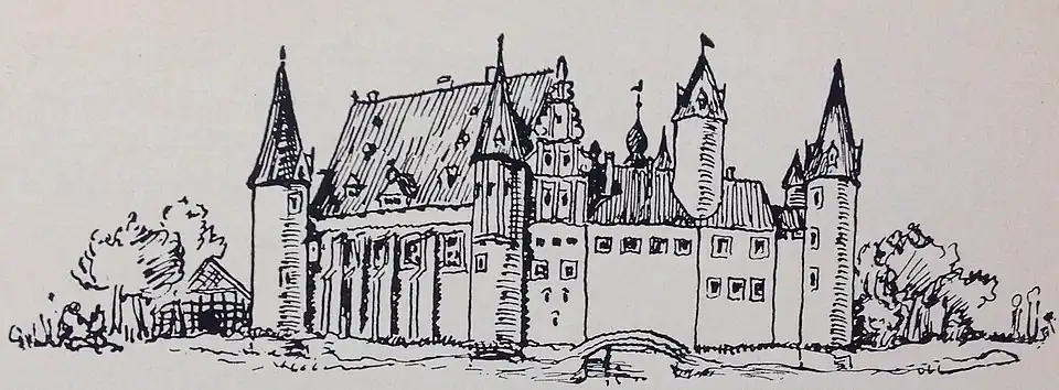 Tekening van kasteel Bevergern (17e eeuw)