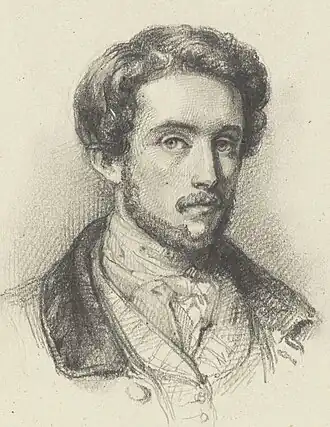 Zelfportret van Théodore Schaepkens (potloodtekening, ca. 1834, collectie Rijksmuseum Amsterdam)