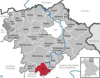 Kaart van Zell im Fichtelgebirge