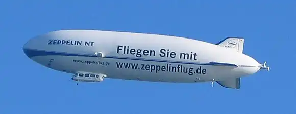 Zeppelin NT (nieuwe technologie) in vlucht