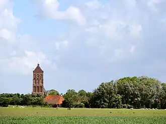 Zicht op de Martinuskerk vanuit het westen