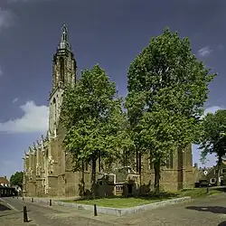 Close-up van de zuidoostgevel