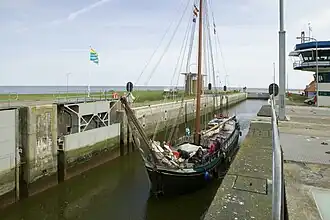 Zicht op de schutsluis