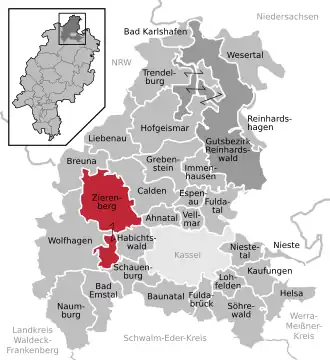 Kaart van Zierenberg