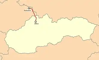 Spoorlijn Žilina – Mosty u Jablunkova op de kaart