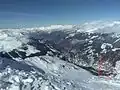 Zicht vanaf de skipistes in Zinal, Switzerland