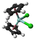 Molecuulmodel van zirkonoceendichloride