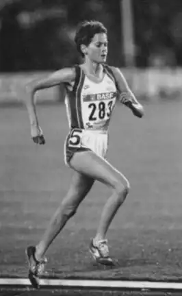 Zola Budd in actie tijdens de EK van 1986.