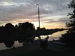 Uitzicht over de aanlegplaats in het Reitdiep