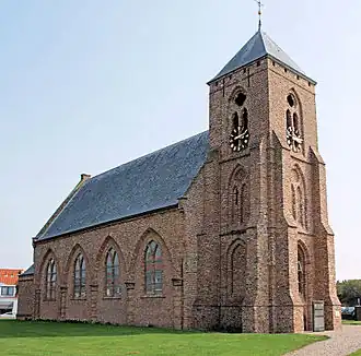 Catharinakerk, noordzijde met de vijf zuilen van de afgebroken beuk, april 2009
