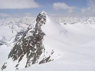De Zuckerhütl vanaf de Wilder Pfaff