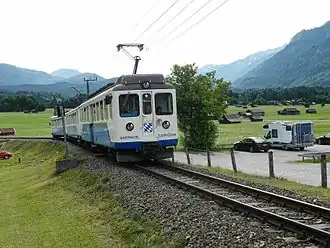 Treinstel 309 bij Alpspitz/Kreuzeck-Seilbahnstation