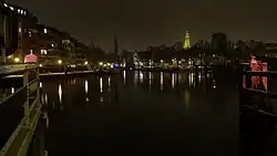 Bij avond vanaf de Eelderbrug