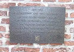 Plaquette op de gevel van de Kerk van Zunderdorp