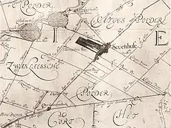 Swanlasche polder op een kaart van 1611, door Floris Balthasar[8]