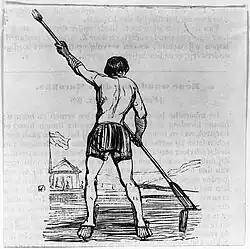 Zwemleraar Smits met zwemstok