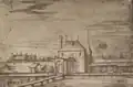 Vispoort op een prent uit 1627