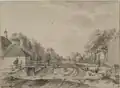 Buitenplaats Hoekvliet, links op de tekening, in 1756