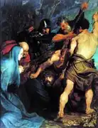 De Kruisdraging van Christus, schilderij op paneel door Antoon van Dyck