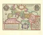 Kaart van het Romeinse Rijk. Abraham Ortelius, ca. 1579.