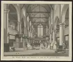 Interieur van de Waalse Kerk in de 18e eeuw.