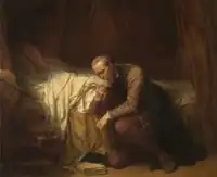 De kunstenaar Michelangelo bij het bed van de dode Vittoria Colonna (1851), KMSKA