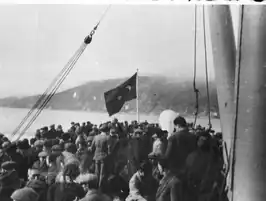 Immigranten aan boord van de Sakarya