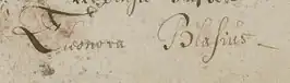 Handtekening van Eleonora Blasius