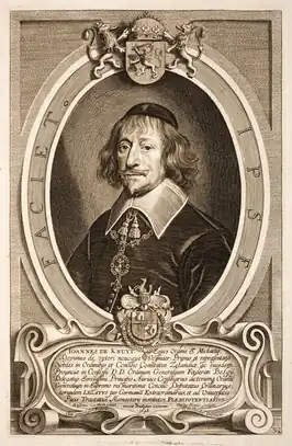 Johan de Knuyt, gravure (1717) naar een origineel (1648) van Anselmus van Hulle