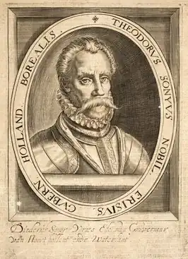 Portretgravure afgedrukt in 1614