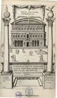 Frontispiece van Humanae salutis monumenta, een Latijnse vertaling door Benito Arias Montano van het reisverslag van Benjamin van Tudela.