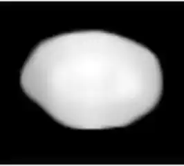 Model van (45) Eugenia gebaseerd op de lichtkromme